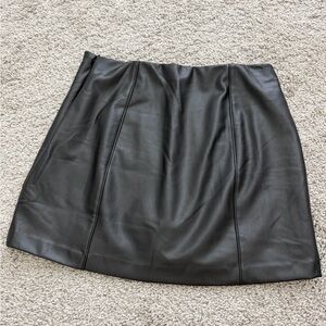 Abercrombie & Fitch Black Faux Leather Mini Skirt